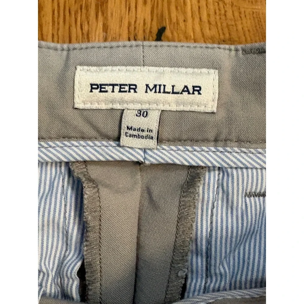 Peter Millar Mens 30 Flat Front Chino Shorts Gray Cotton ME0B16